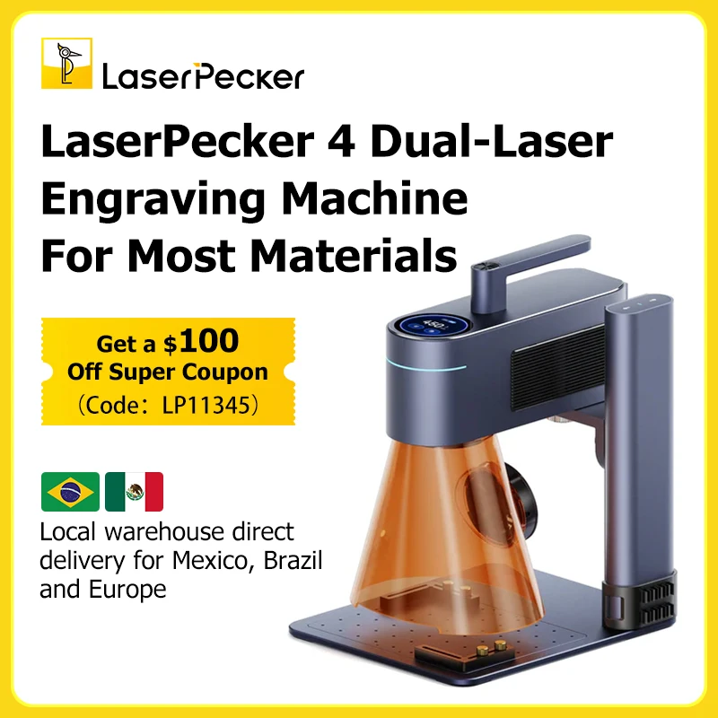 LASERPECKER-Machine à Graver au Laser 4 LP4, pour Tous les Matériaux, Touriste, Lumière, Portable, pour Métal, Bois, Plastique, Carimplantée