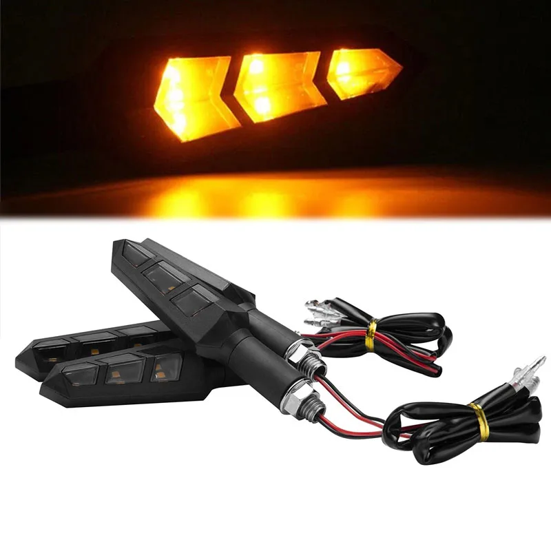 

2 Pairs For Honda Yamaha Suzuki Kawasaki Amber Motorcycle Turn Signals 6LED Lamp Tail Light Blinker Brake Stop Light Repalcement
