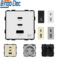BINGOELEC 65W PD Fast Charge Module Quick Charge Socket Part 1/2 USB Type-C 20W Wall Phone Charger Plug Support BINGOELEC Frames
