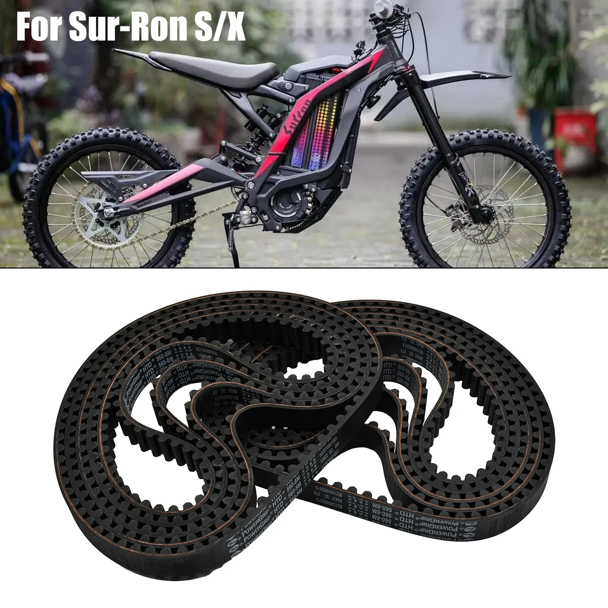Motocross rower elektryczny 560mm 8M paski napędowe pasek transmisyjny dla Sur-Ron Surron Sur Ron Light Bee S X
