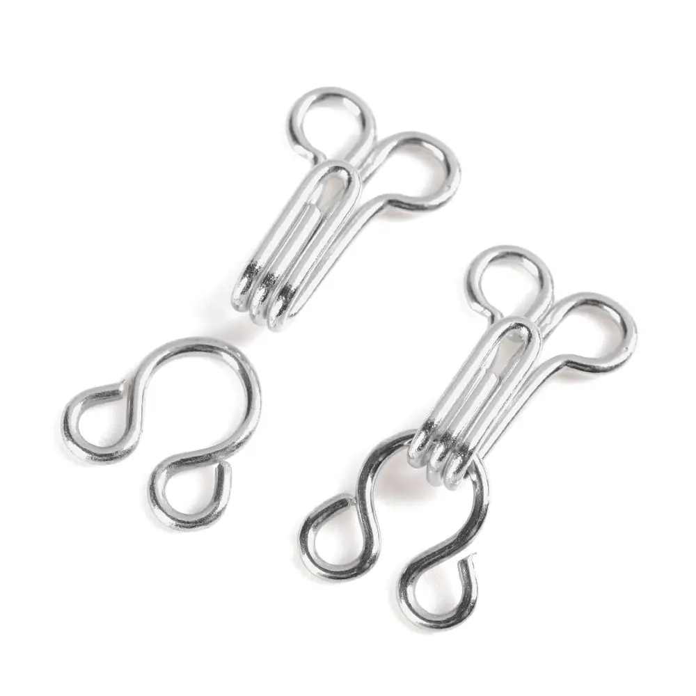 100pcs Hot DIY Sewing Accessories Hooks Eyes Metal Buckle Collar Invisible Button Clothing Sweater Buckles Underwear Sewing Hook