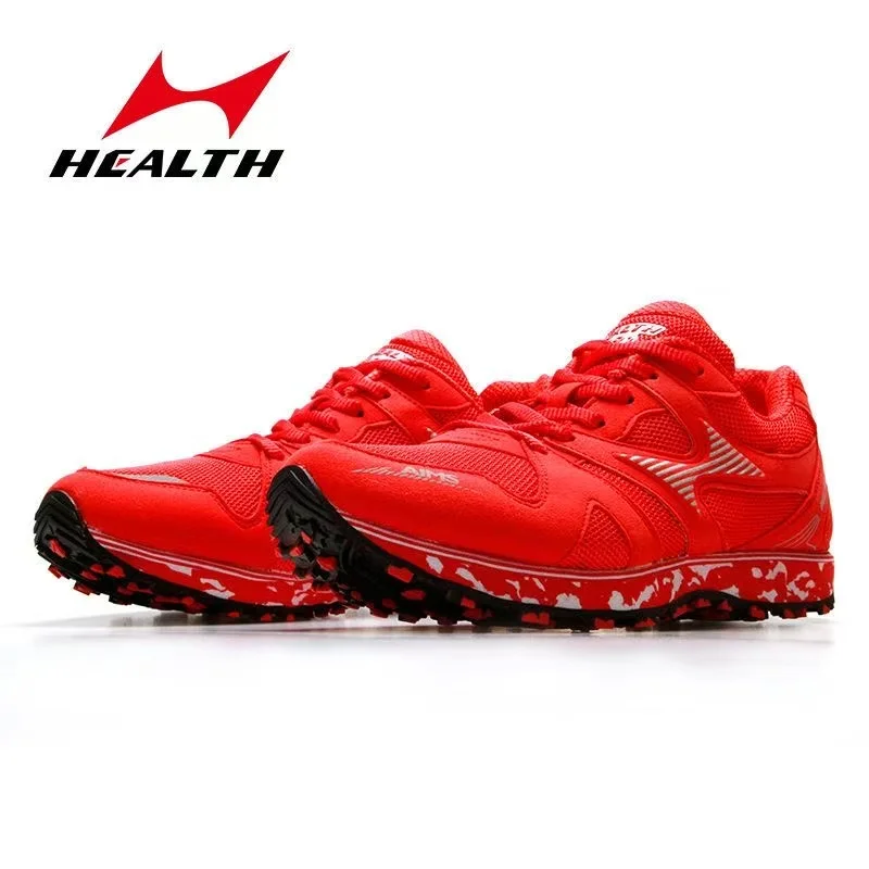 HEALTH-Knitted Sports Running Sneakers for Male and Female Students, Exam Training, Long Jump Shoes, Breathable, New, 6991