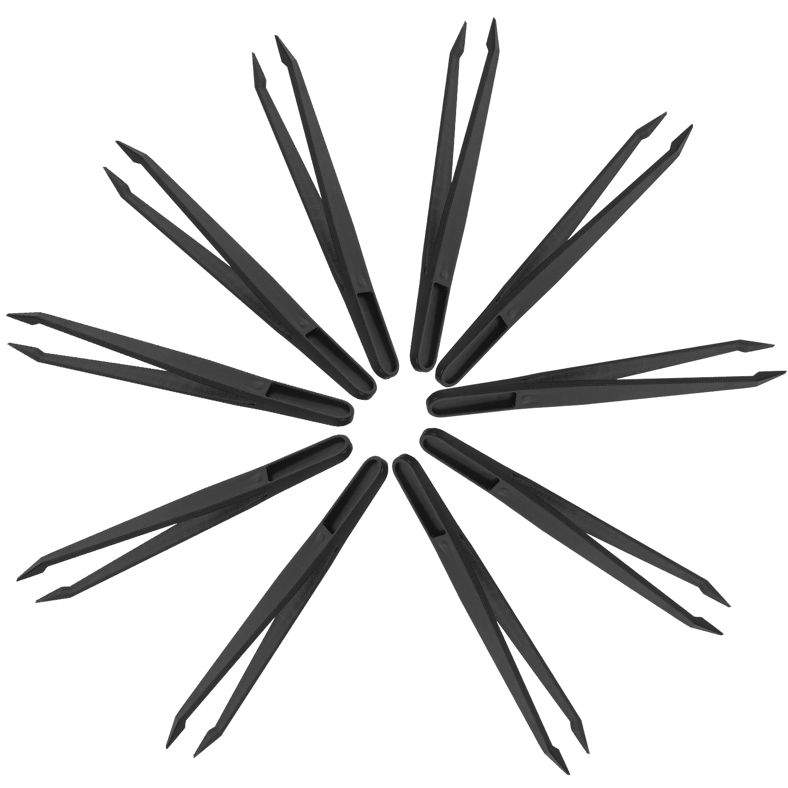 

10pcs Pointed Plastic Tweezers ABS Material Ergonomic Handle Precision Tools for Crafts Jewelry Making Industrial Hand Tools