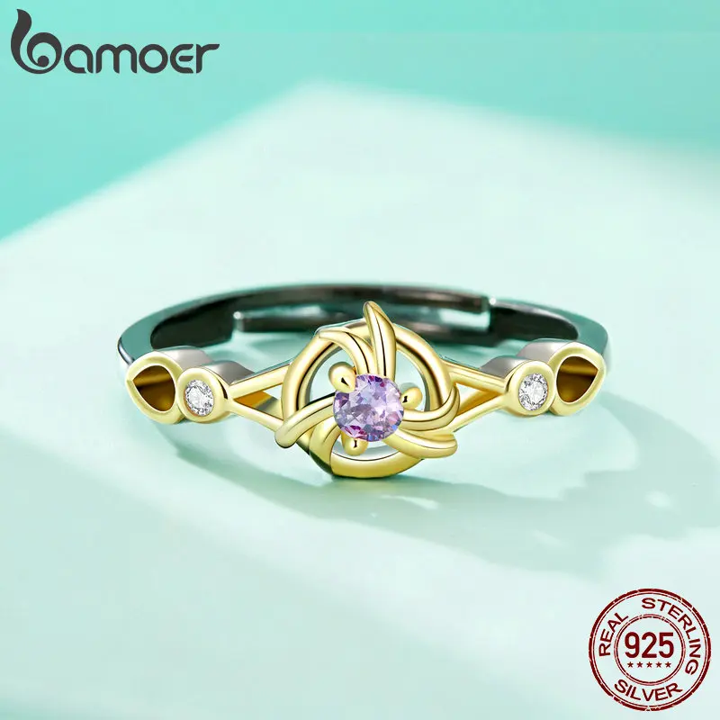 Bamoer Anime Genshin Impact Ring 925 Sterling Silver Kunikuzushi Xiao Kazuha Kaeya Adjustable Women Man Rings Stickers Gift