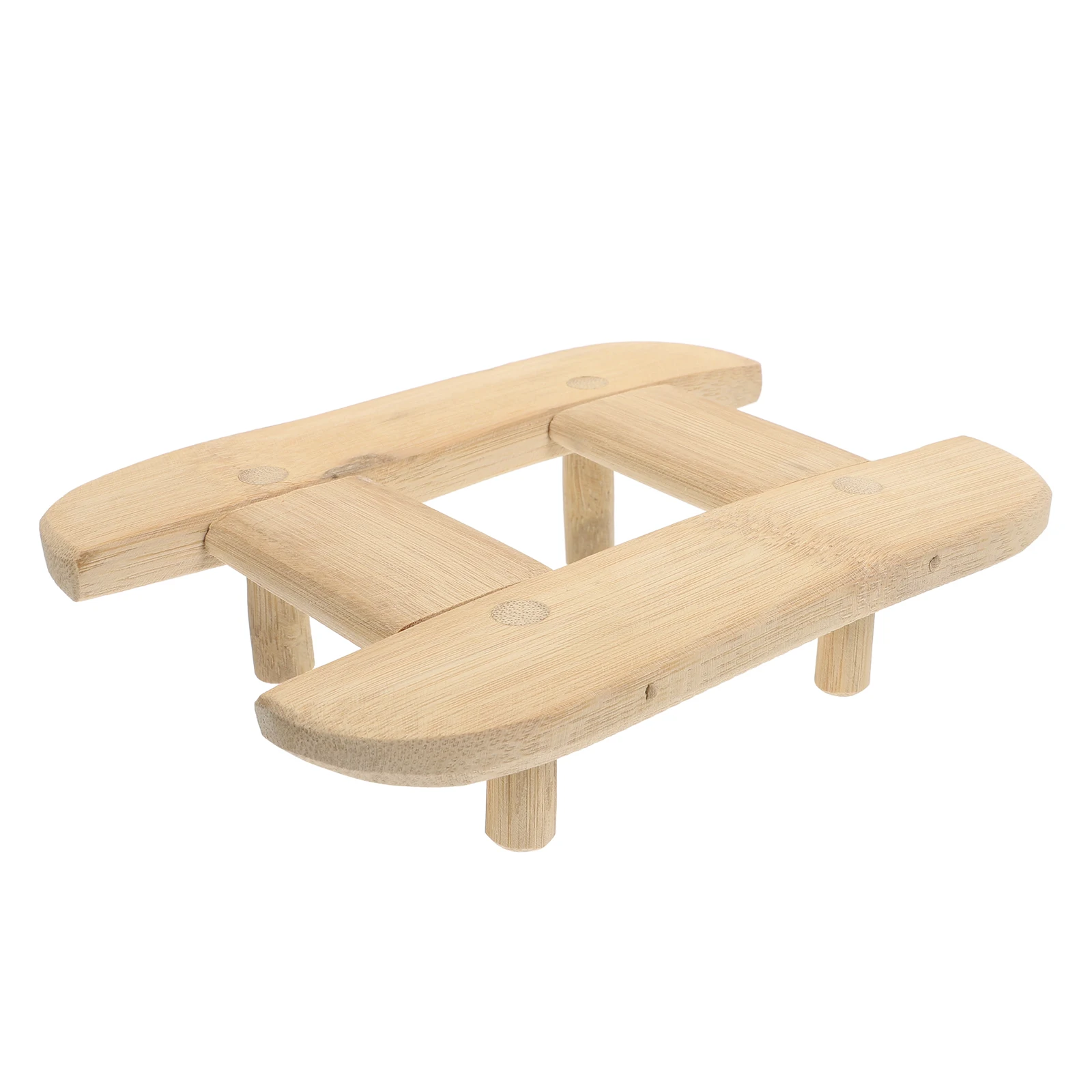 

1pc Bamboo Steamer Rack Round Eggs Baking Oven Cooking Anti Scalding Wooden Thickened Water Isolation Stable Support