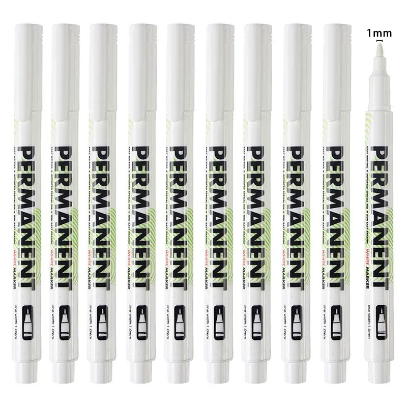 5/10pcs/Set White Marker Pen Graffiti Pens Waterproof Permanent Tire Painting Notebook Tyre Tread Oily Environmental Pen