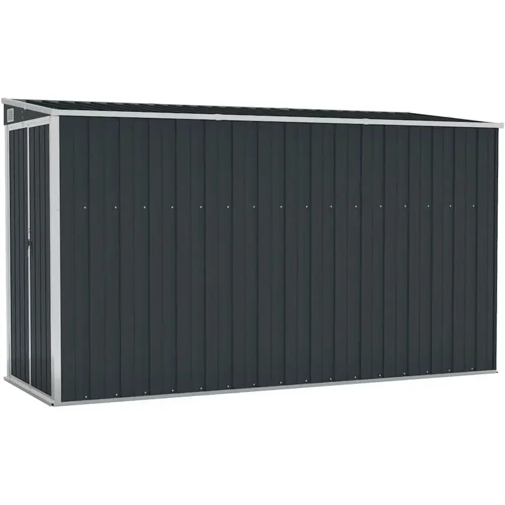 Anthracite Steel Outdoor Wall-Mounted Garden Shed with Lockable Doors