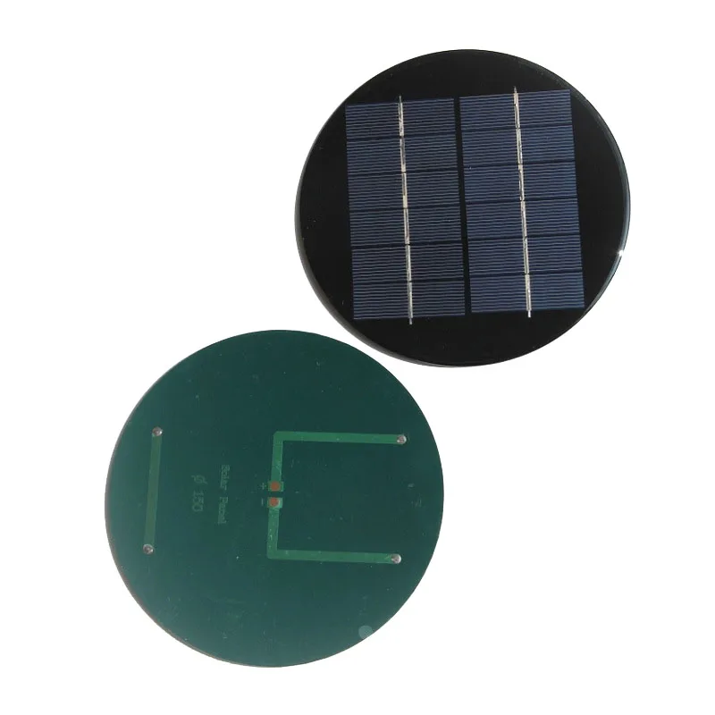 2 W rundes Solarpanel, 6 V Durchmesser, 150 mm, polykristalline kreisförmige Solarzellen für Heimwerker, 3,7 V Batterielicht, Epoxid-Studien-Kits, Ladegerät – Detail 3