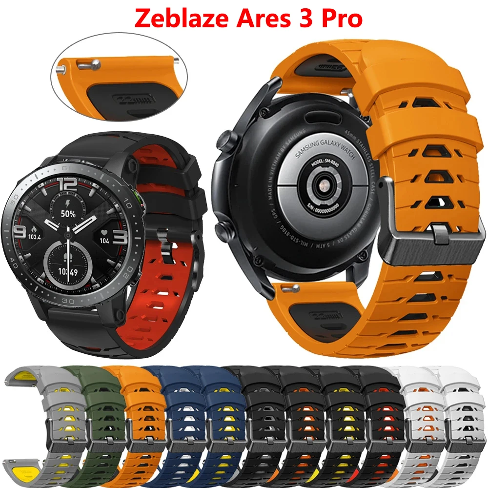 

22mm Smart Watch Band Straps for Zeblaze Ares 3 Pro Silicone Wristband for Zeblaze Vibe 7 Pro Band Bracelet Accessories