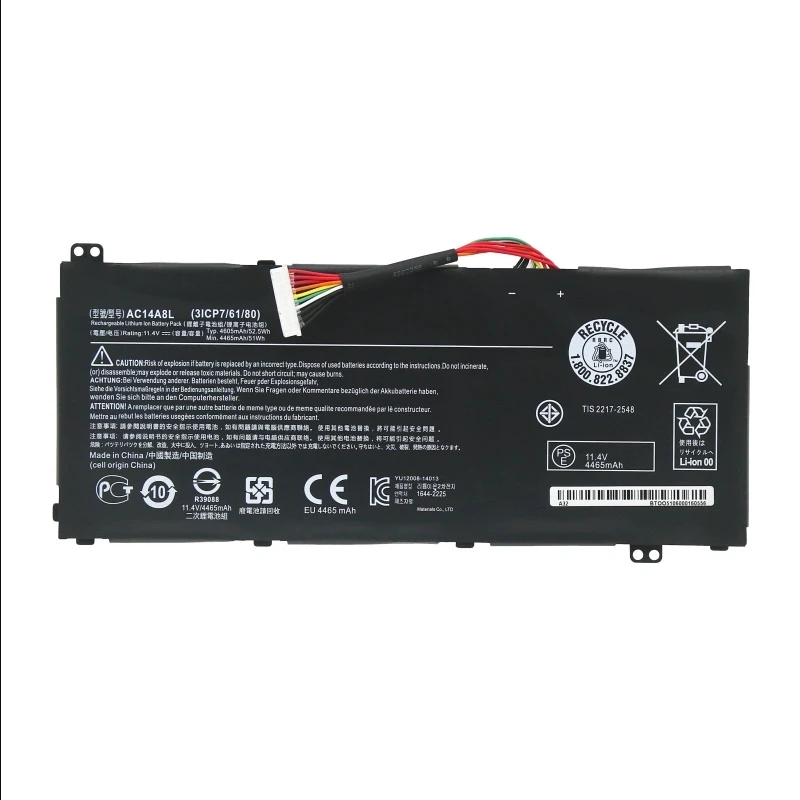 Laptop Battery AC14A8L KT.0030G.001 For Aspire VN7-571 VN7-571G VN7-591 VN7-591G VN7-791G MS2391 Series 11.4V/4605mAh/52.5WH