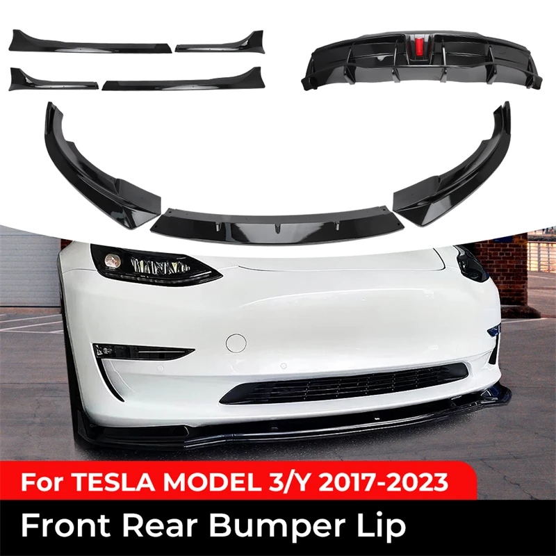 2023 Model Y Car Front Rear Bumper Lip Chin Diffuser Body Kit Spoiler Deflector Tuning Accessories For Tesla Model 3 2017-2023