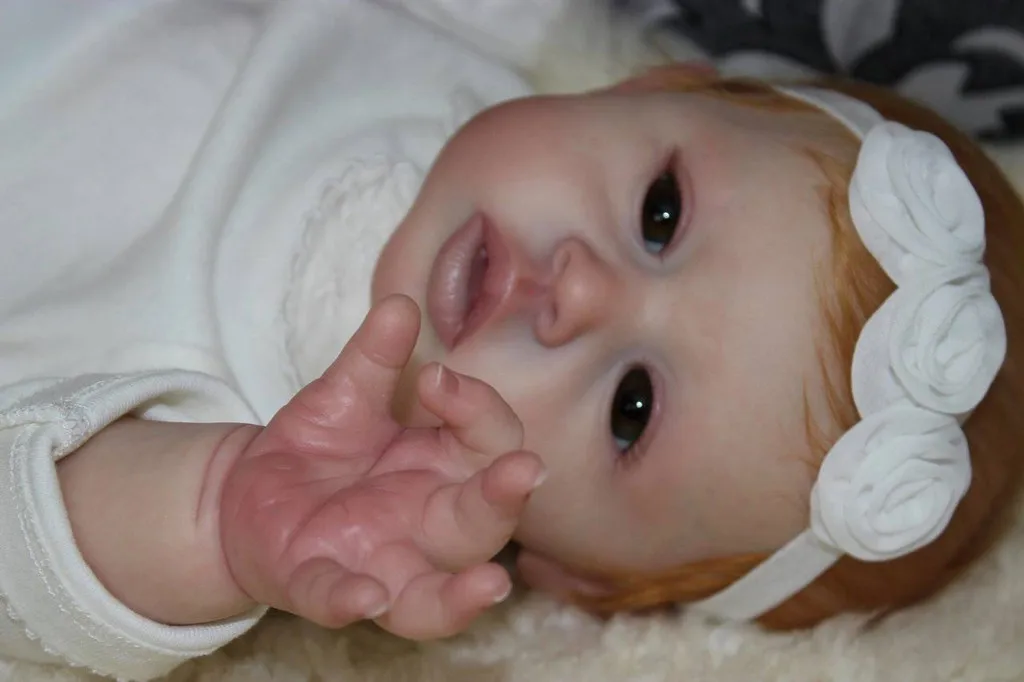 NPK 20inch Reborn Doll Kit Gannett Unfinished Unpainted Blank Doll Kit with Soft Vinyl And Cloth Body Fresh Color Eyes Included
