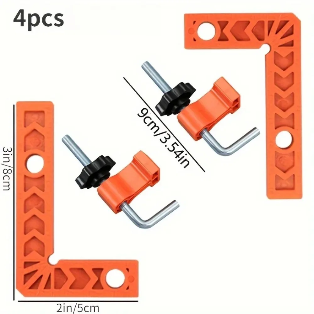 2 Sets of 3/4/6-inch Locking and Hole Circular Hole Right Angle Positioning Rulers 90 Degree L-shaped Woodworking Marking Ruler