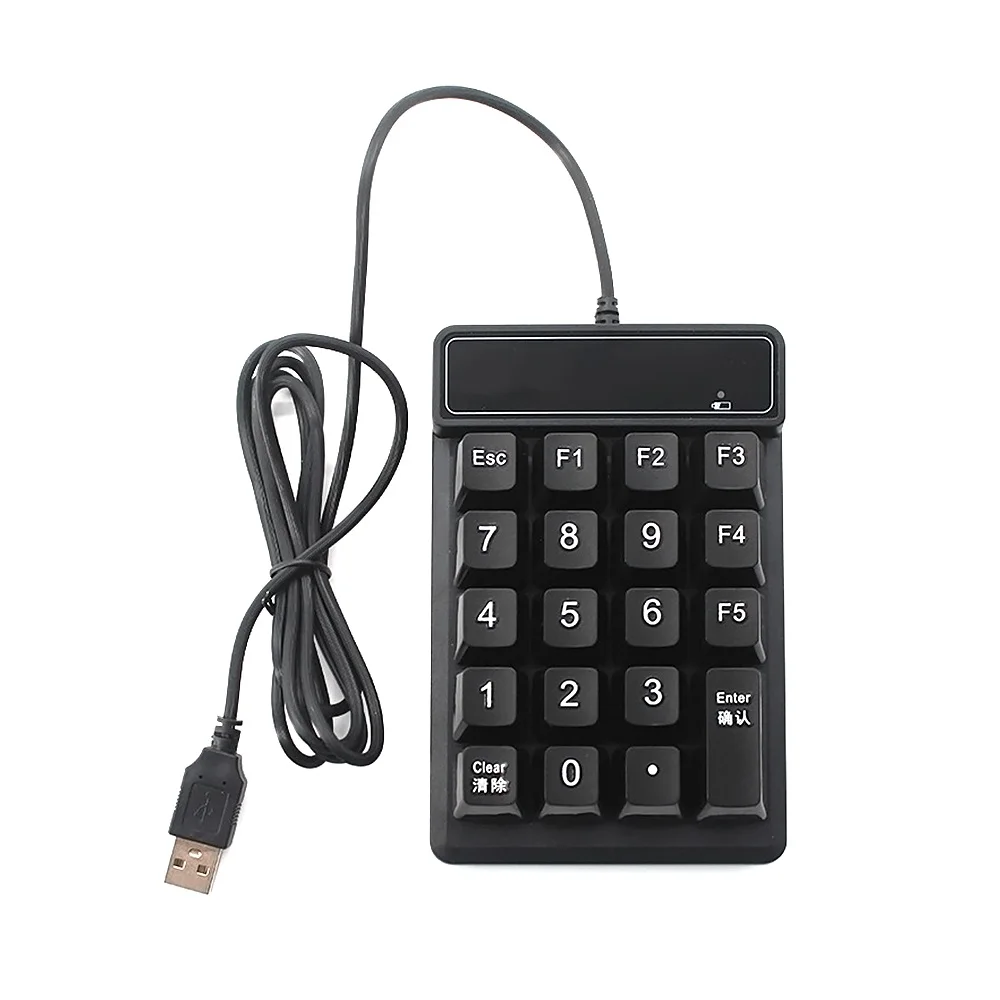 USB Numeric Keyboard Wired 19 Key Mini Keyboard for Accounting Mechanical Keyboard for Laptop Desktop PC Computer Accessories