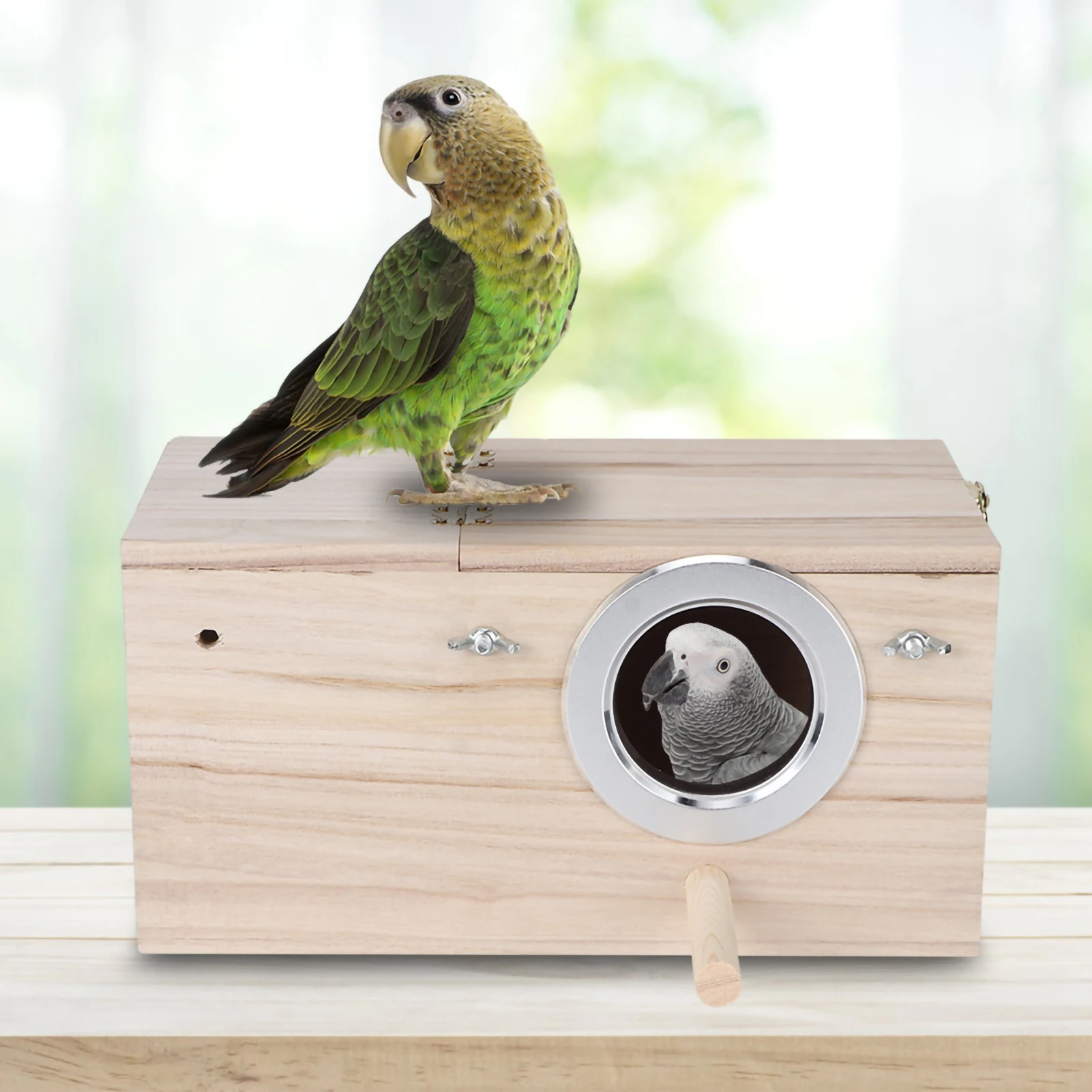 Wooden Durable Birds Nest Box Cockatiels Bird Breeding Boxes Outdoor Garden House Decoration