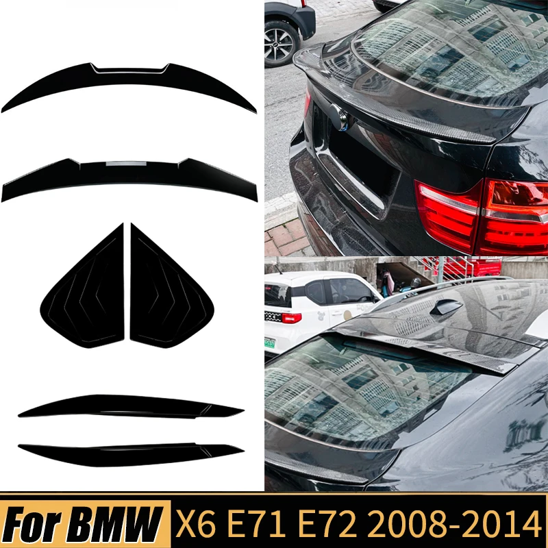 

For BMW X6 E71 E72 2008-2014 Rear Top/middle Spoiler Tail Fin Wing Window-blinds Car Headlight Eyebrow Kits Decoration Parts