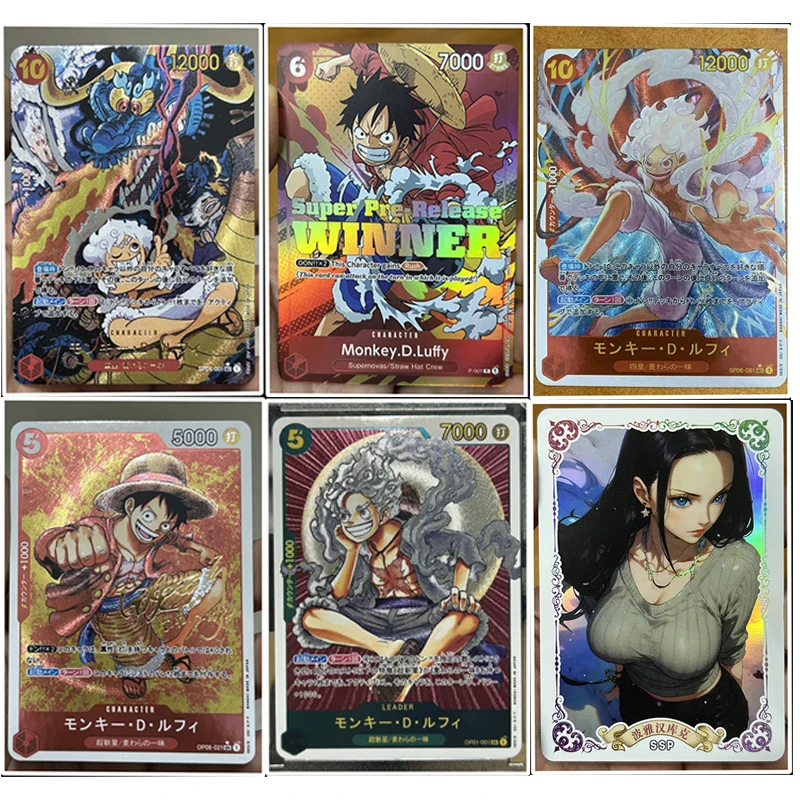 Anime One Piece Characters Monkey D Luffy Diy Ptcg Colors Flash Card Christmas Birthday Gift Children's Toys Collection Card