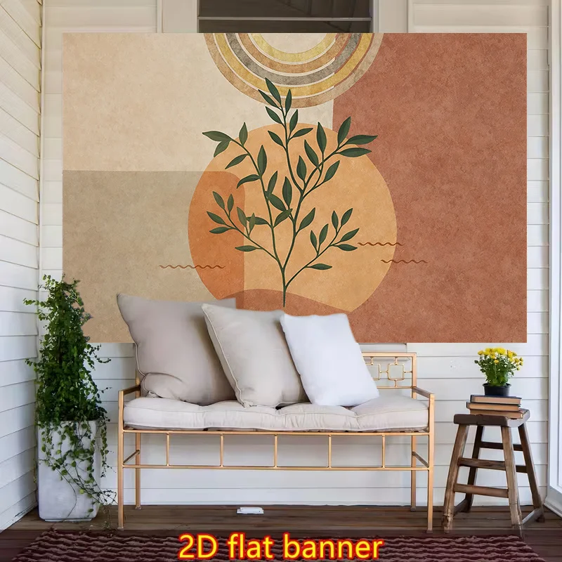 Boho Botanical Floral Tapestry Wall Decor Canvas Art Abstract Leaves Poster Print Bohemian Living Room Japandi Aesthetic House H