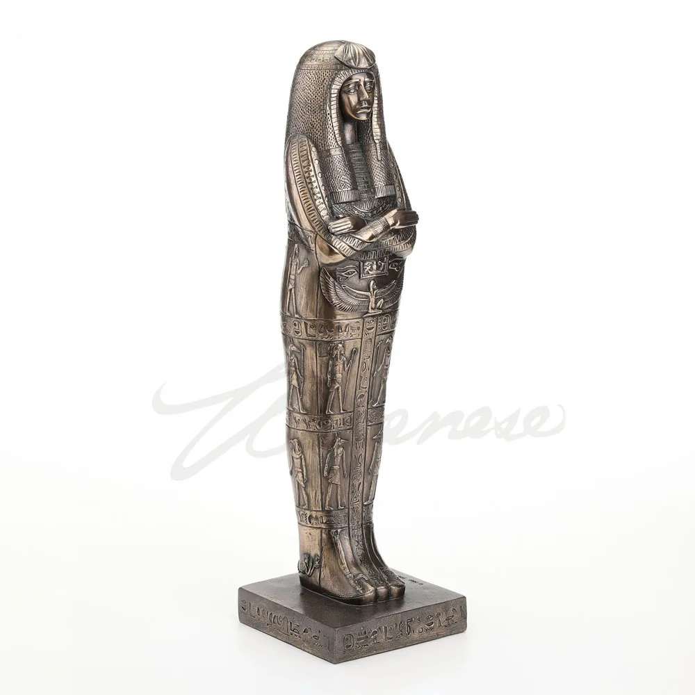 Ancient Egyptian Female Mummy Sarcophagus Resin Statue Egyptian Coffin Figurine Retro Home Desktop Collectible Decor Ornament