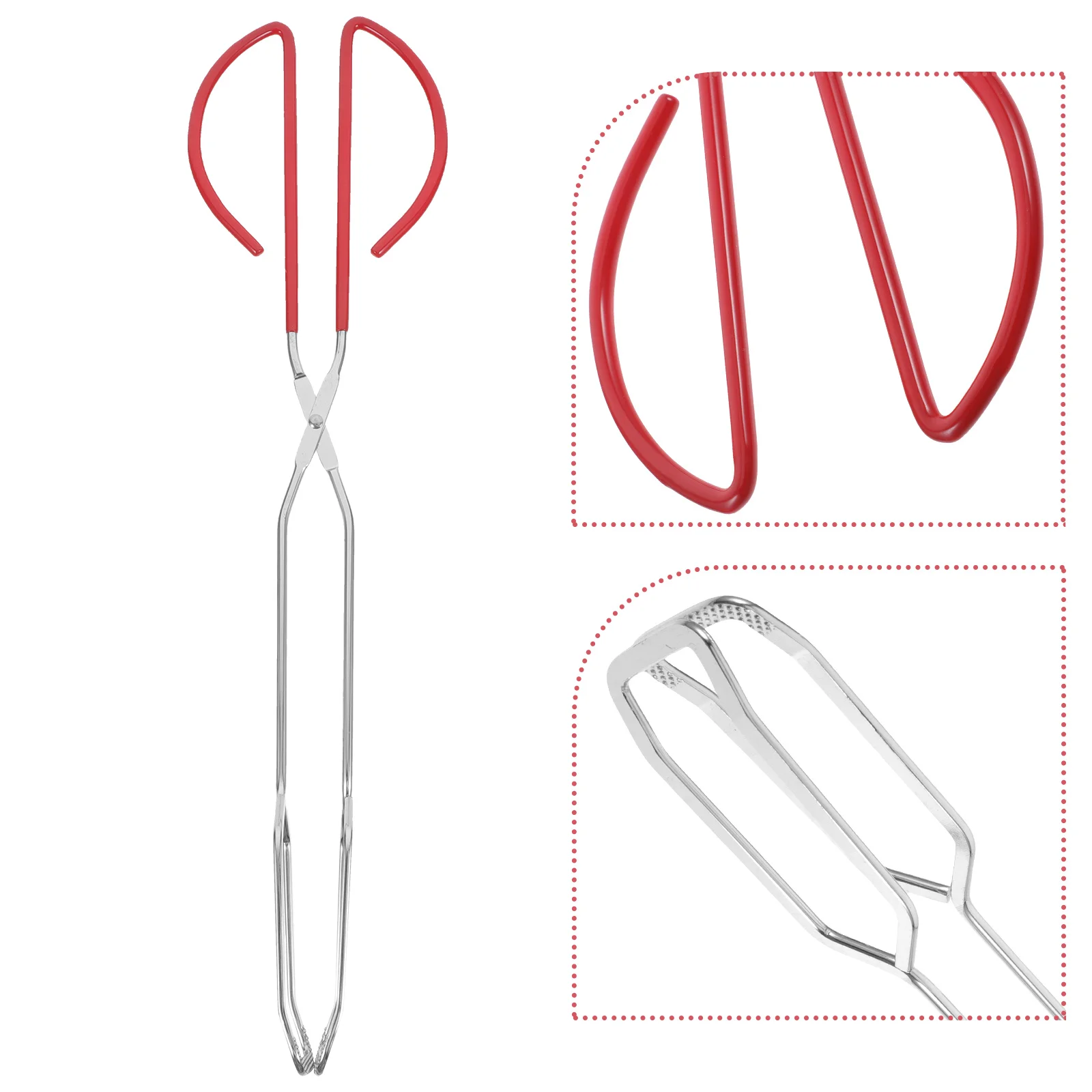 

Stainless Steel Bread Clip Food Serving Tongs BBQ Kitchen Tool Hollow Design Heat Resistant Rust Proof Lightweight Long Handle