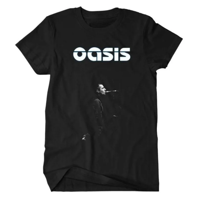 

Summer Men's and Women's Short-sleeved T-shirts Oasis Band Retro American Street Style Vtg Loose Pure Cotton Round-neck Rock