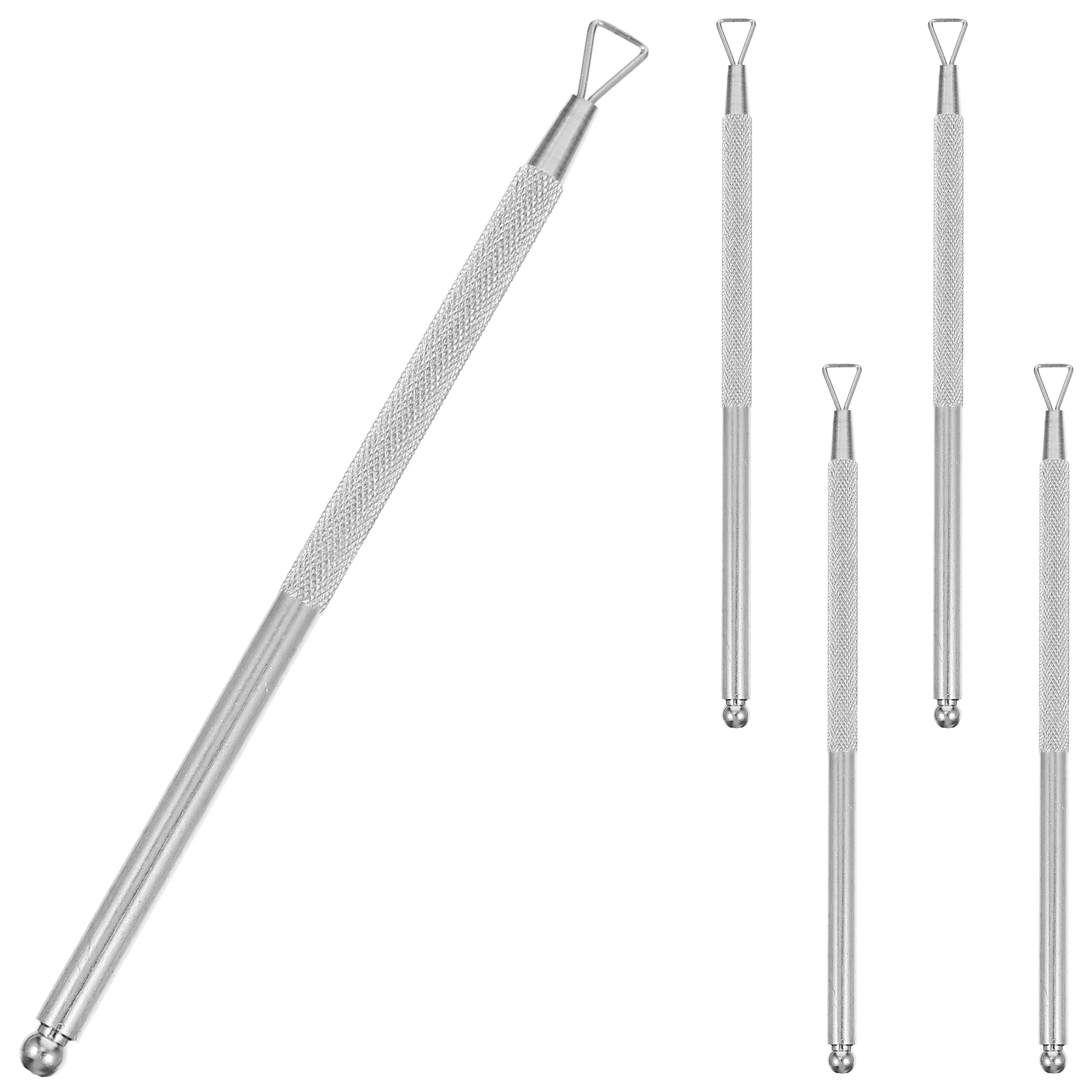 

5pcs Stainless Steel Gel Nail Remover Cuticle Pusher Peeler Silver Tools Manicure Kit Nail Cleaner Dip Remover Scratch Off