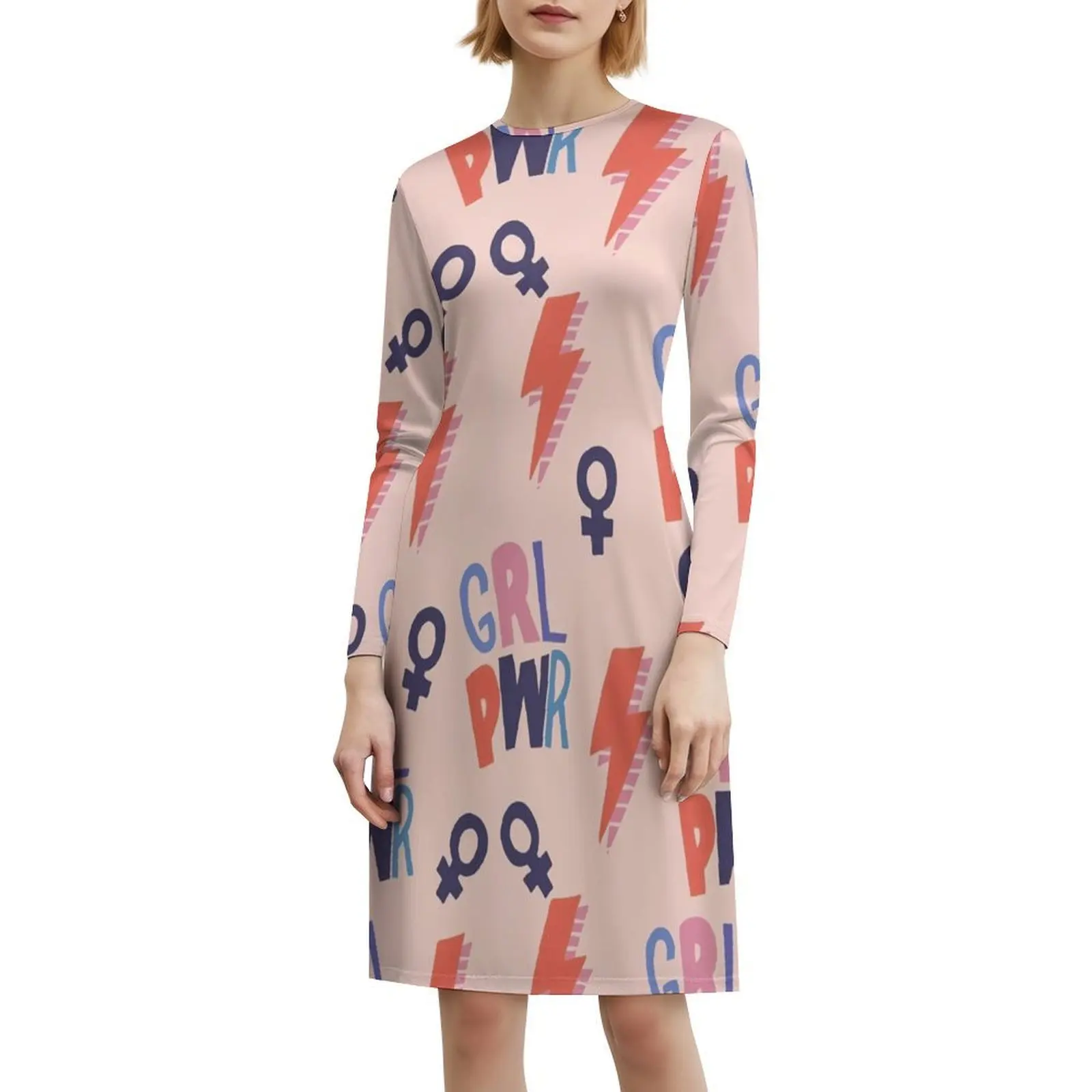 فستان Grl Pwr Girl Power على الطراز الكوري للنساء فستان كاجوال أنيق للحفلات أو الارتداء اليومي Grl Pwr Girl Power Feminist Girl #6