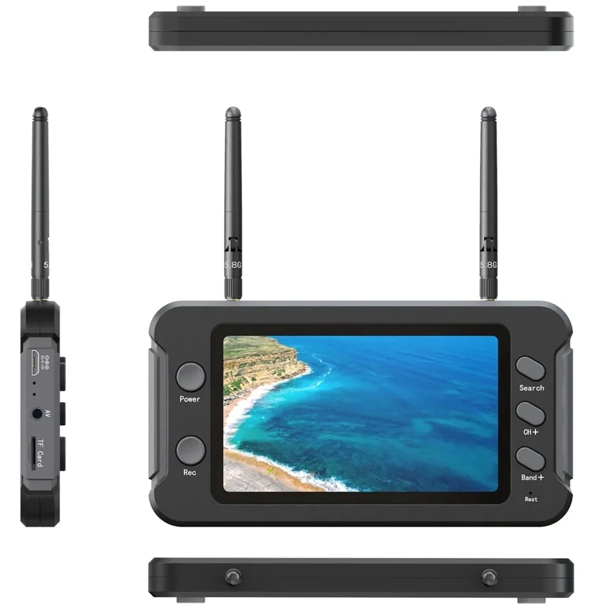 Monitor 5.8G FPV con DVR 40CH Pantalla LCD de 4,3 pulgadas