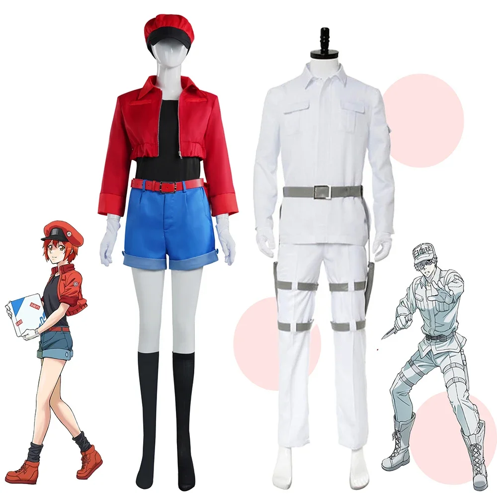 

Anime Cells At Work White Blood Cell Red Blood Cell Cosplay Costume Man Uniform Suit Woman Coat Shorts Halloween Costume