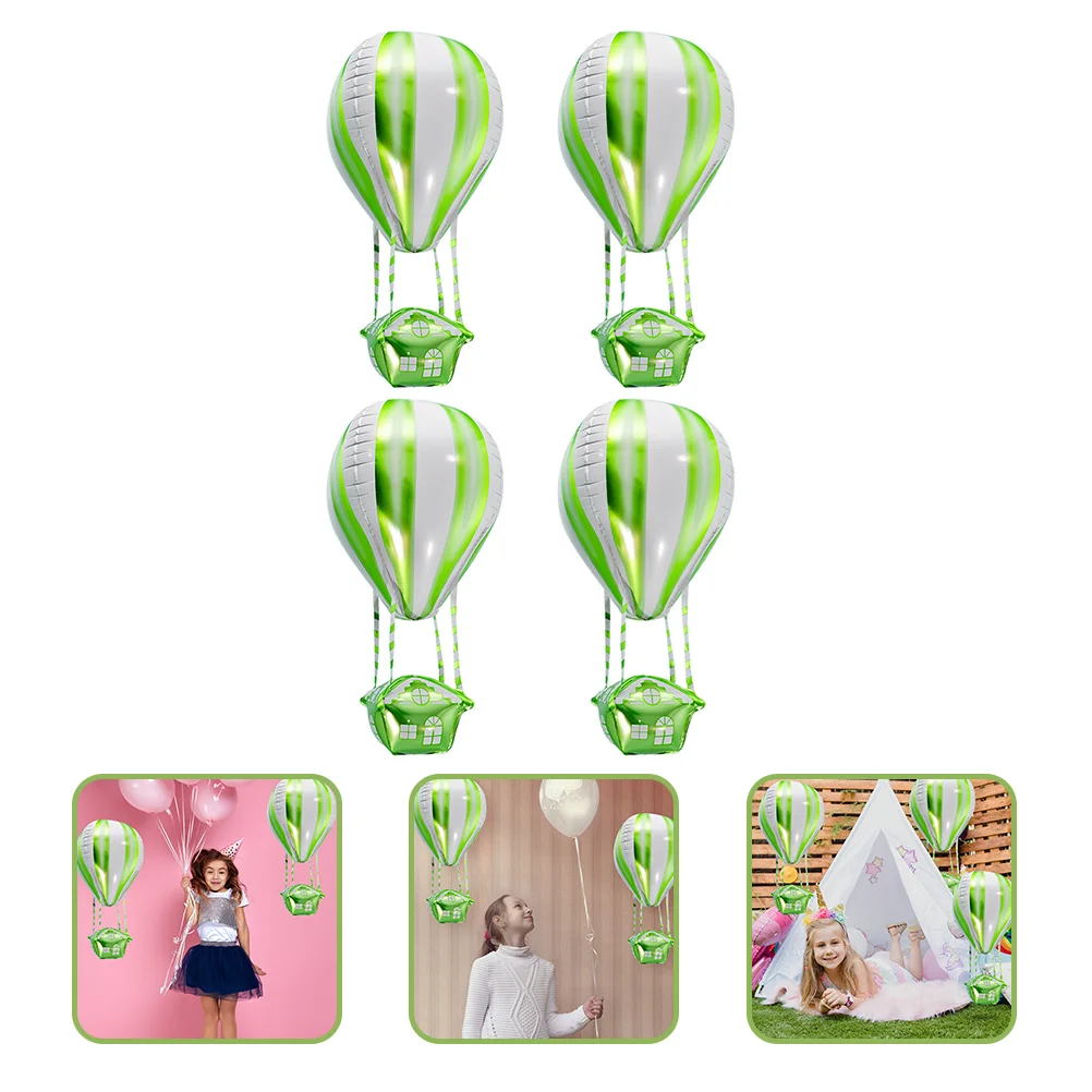 

4 Pcs Balloon Hot Air Foil Decoration Birthday Balloons Party Decorations Green Child