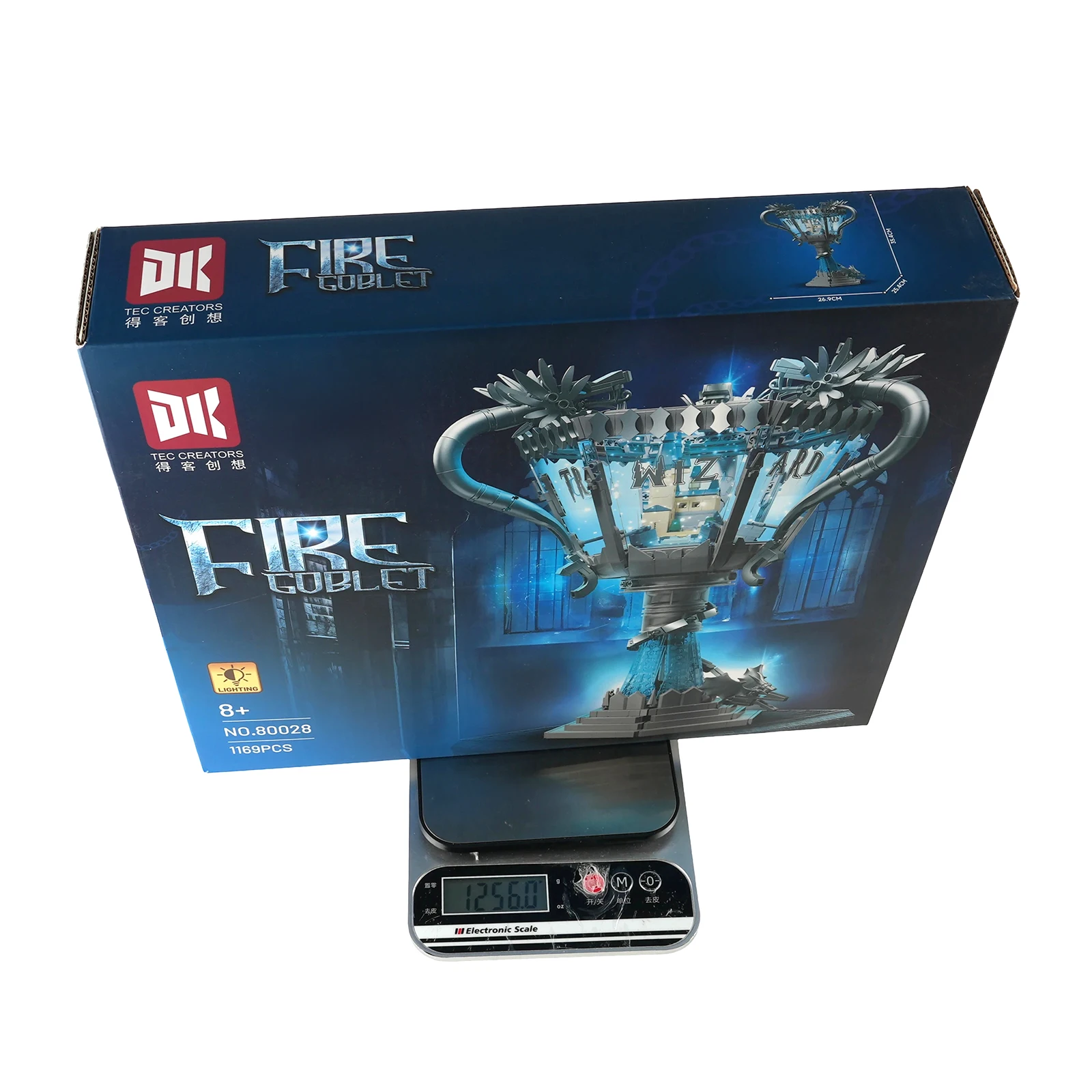 

MOC 1169pcs Flaming Holy Grail Western Dragon with LED Light Mythical Decorative Lamp Desktop Display Assembly Toys for Kids