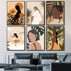 Abstract african woman flower Poster Anime Poster Sticky HD Quality Poster Wall Art Painting Study Wall Decor