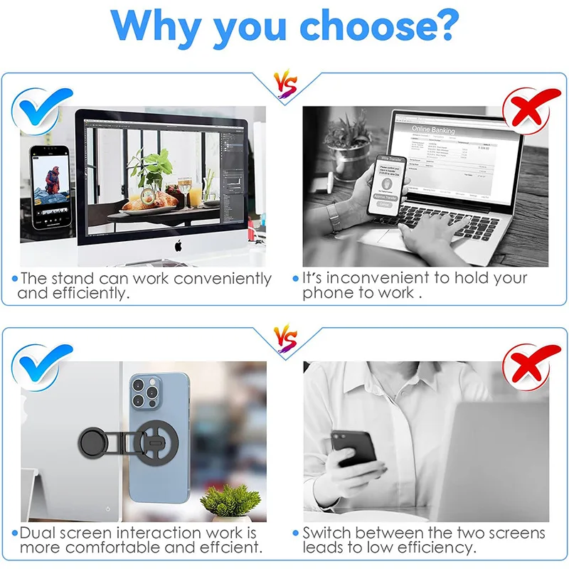 Portable Metal Laptop and Phone Screen Side Stand