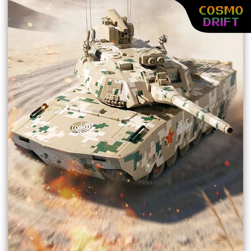 ZTZ-100 Main Battle Tank Diecast Model Simulated Armored Combat Vehicle Finished Display Ornament with Shooting Function Militar