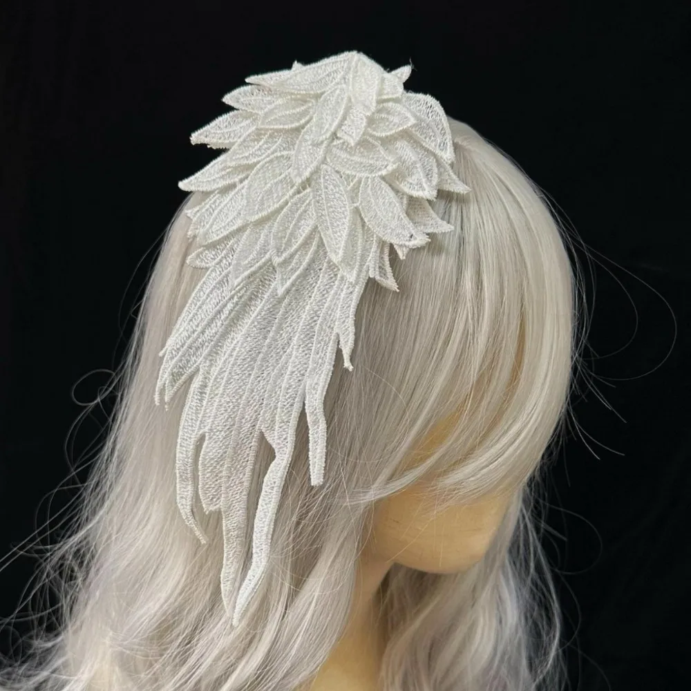 Vintage Angel Wing Hair Clips Black White Wing Hair Ornament Lolita Headwear Barrette Hairpin Halloween Hair Props Cosplay Party