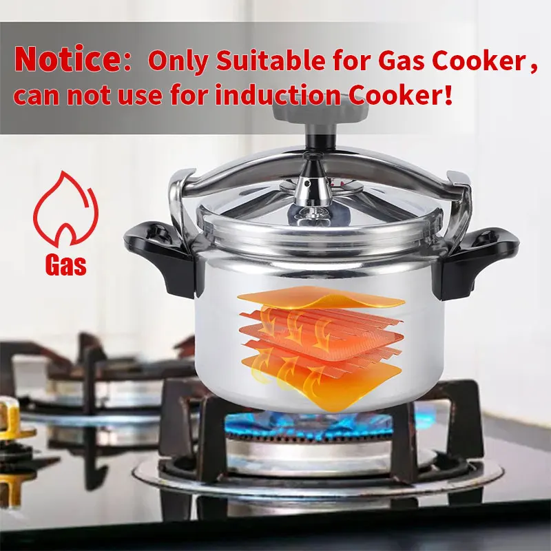 3L/5L Aluminium Alloy Kitchen Pressure Cooker for Gas Stove Cooking Energy-saving Safety Protection Outdoor Camping Cookware