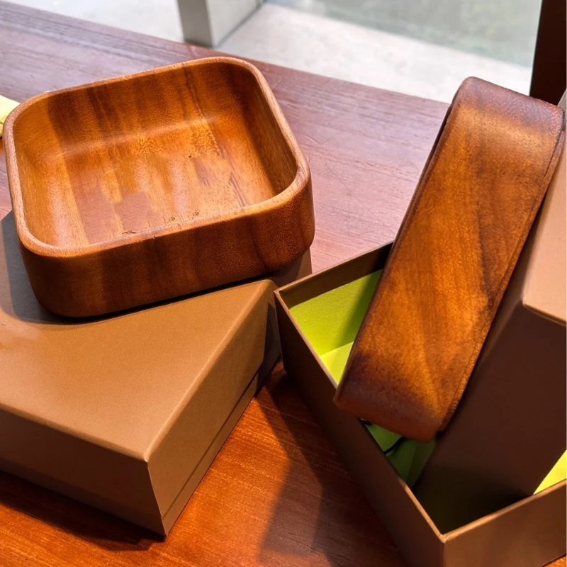 

Walnut Wooden Storage Box Storage Exquisite Storage Plate Gift Kitchen Home Wooden Plate Fruit Plate Gift Box Organizer