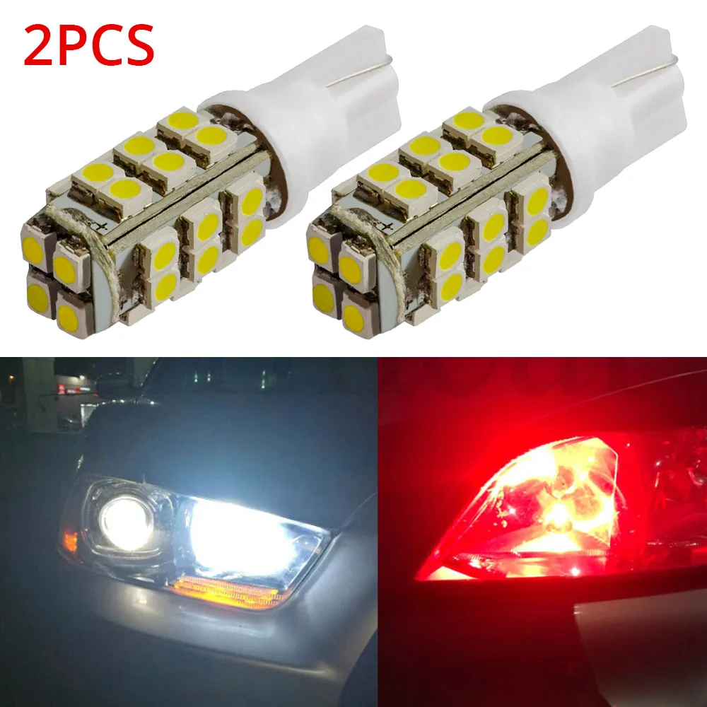 

2Pcs Car Reverse Lighting T10 W5W 1210 3528 Dome Reading Led Interior 28 LEDS Automobile Side Wedge Light Tail Lamp Signal Bulbs