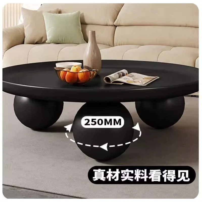 Round Cream Coffee Table - Innovative Nordic Style, Minimalist Modern Design for Living Room, Perfect Small Space Sofa Table