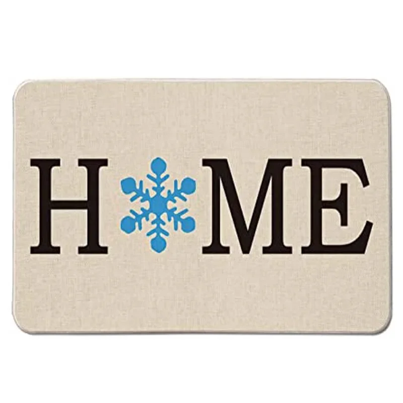 Snowflake Home Decorative Doormat,  Winter Holiday Non-Skid Low-Profile Floor Mat Switch Mat Indoor Outdoor Home Garden