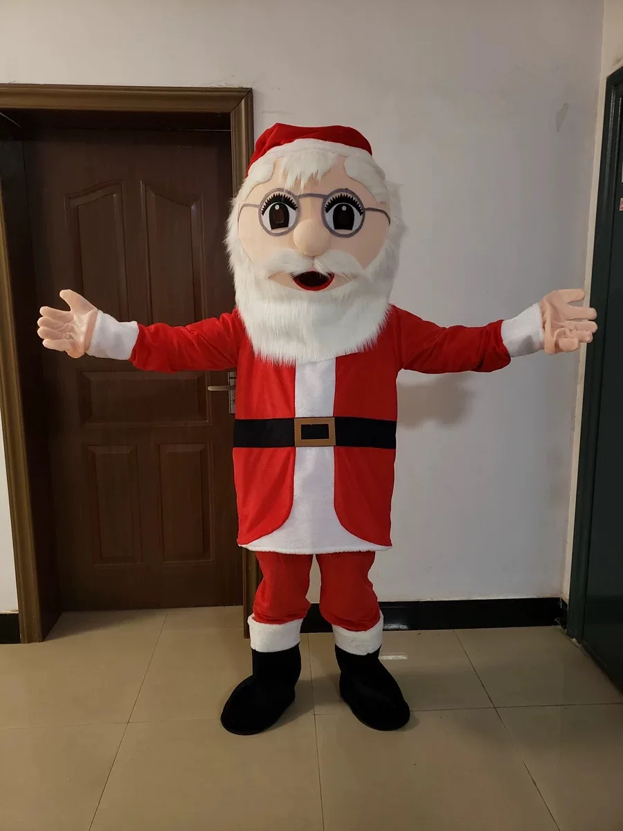 New Adult Halloween Christmas Funny Santa Claus Man Mascotte Fancy Cartoon Mascot Costume Plush Fancy Dress Mascot Costume