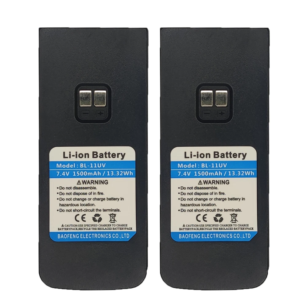 BAOFENG UV-10 UV-11 Walkie Talkie Battery Li-ion 1500mAh Support Type-C Charging For BL-10UV BL11UV Two Way Radios