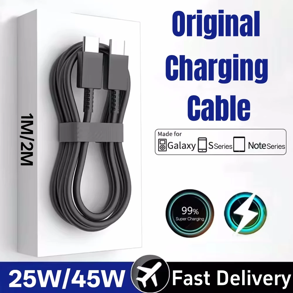 1PCS 5A 45W PD Dual USB C Fast Charging Cable For S26 Ultra Samsung S24 S22 S23 S25 Note20 A55 Quick Charger Type C Data Line