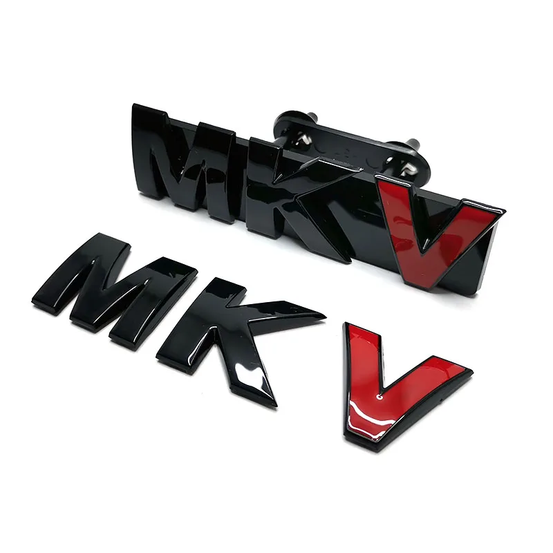 Gloss Black Auto Decal Sticker 3d Letters MKV Grill Outlet Logos GLOF 5 Emblem MK5 Trunk Car Badges