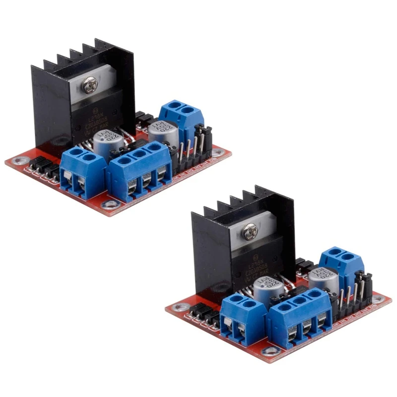 Dual H Bridge DC Stepper Motor Drive Controlador Módulo Board, L298N, Módulo de acionamento do motor, apto para Dual Duino, projetos elétricos, Smart Car Robot, 2Pack