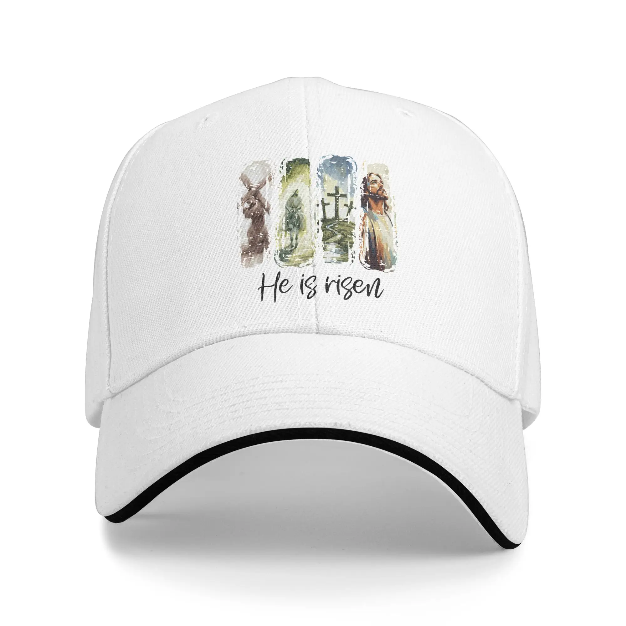 Easter Jesus He is Risen 4 Scenes Christian Baseball Cap y2k Funny Female Male Trucker Hat Outdoor Sport Baseball Caps