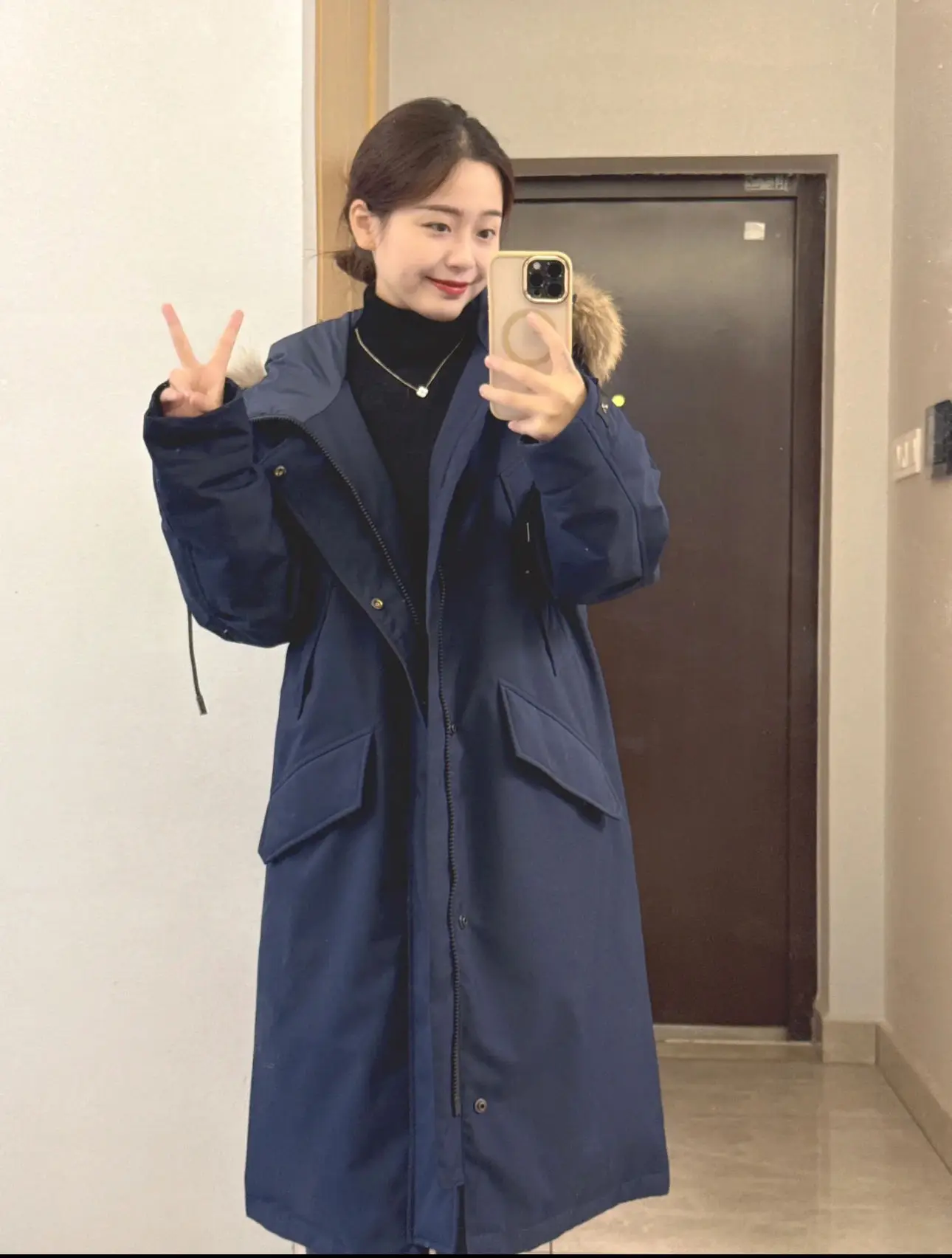 

Parkas Red Womens Winter Printing Female Straight Simplicity High-Street Wrap Open Pocket Covering Lining Classic Puffy Adult OL