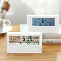 LED Thermometer Alarm Clock Thermo-Hygrometer Electronic  Meter Station for Home Weather Temperature Humidity Desktop Ornament