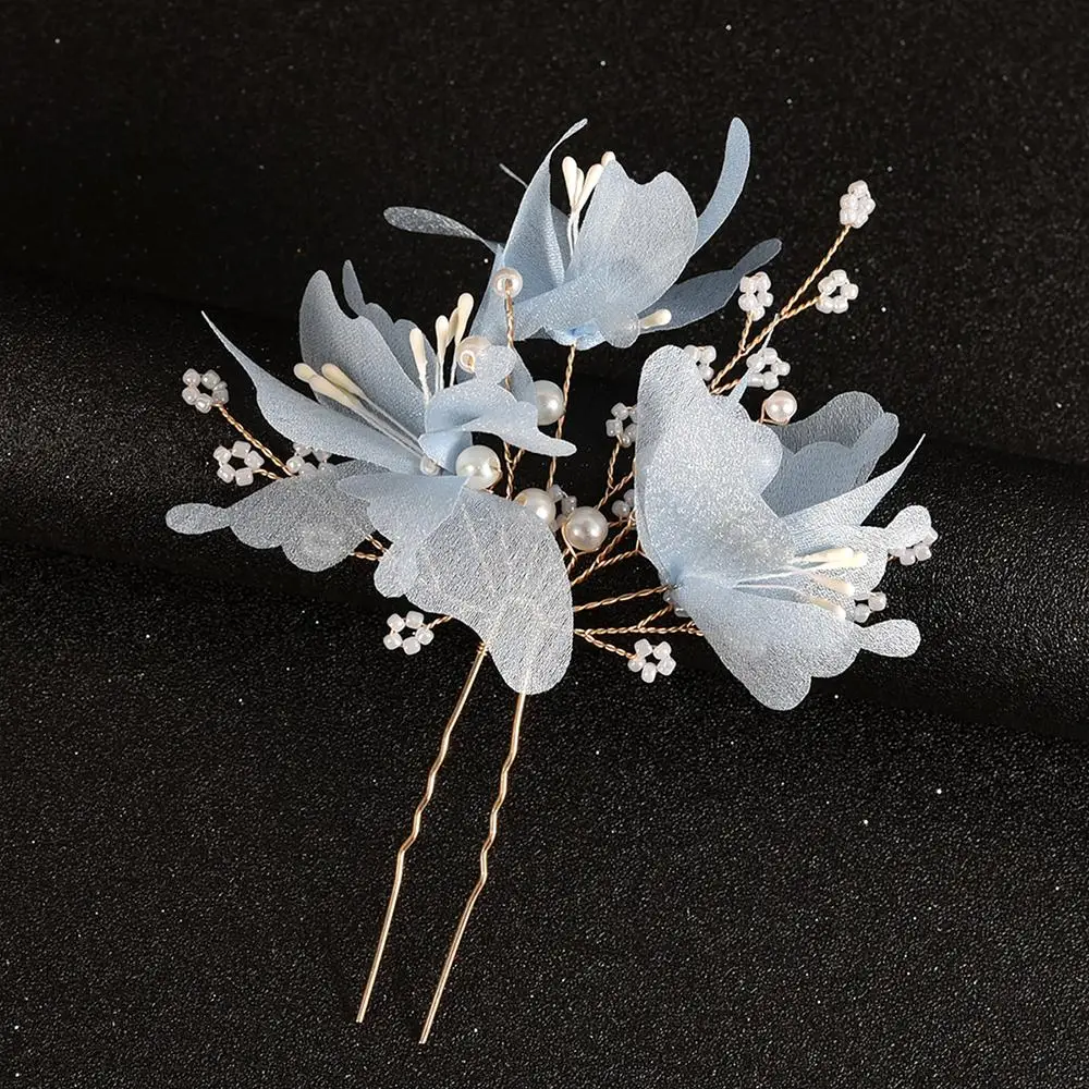 Винтажные U-образные заколки для волос, сетчатый цветок, винтажный головной убор, аксессуары для волос для женщин