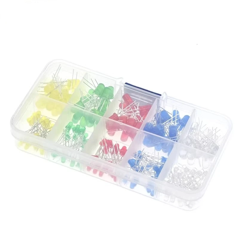 صندوق الصمام الثنائي الباعث للضوء F3 F5 3 مم 5 مم مع 20 قطعة لكل لون و5 ألوان لإجمالي 200 #4